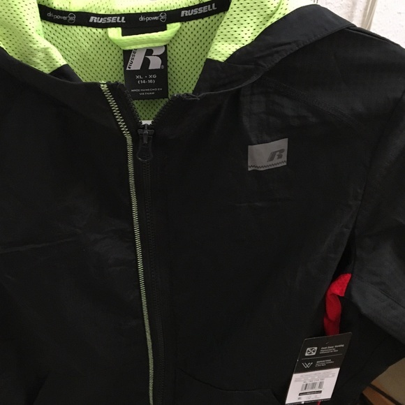 Russell Lightweight Black Jacket| Size 14-16 XL NWT, on SALE, super cute, unisex - Picture 5 of 12